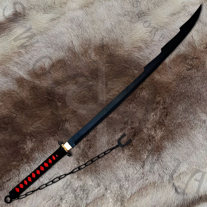 Bleach Tensa Zangetsu of Ichigo Kurosaki Sword with Wall Plaque and Scabbard