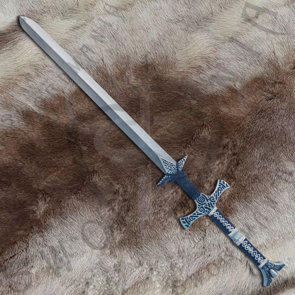 Elder Scrolls Skyrim Iron Greatsword with Wall Plaque and Sheath