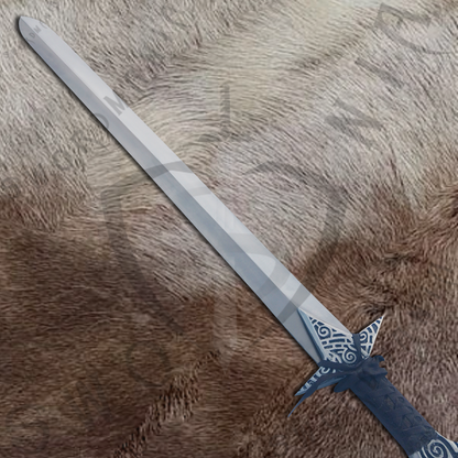 Elder Scrolls Skyrim Iron Greatsword with Wall Plaque and Sheath
