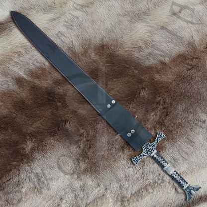 Elder Scrolls Skyrim Iron Greatsword with Wall Plaque and Sheath