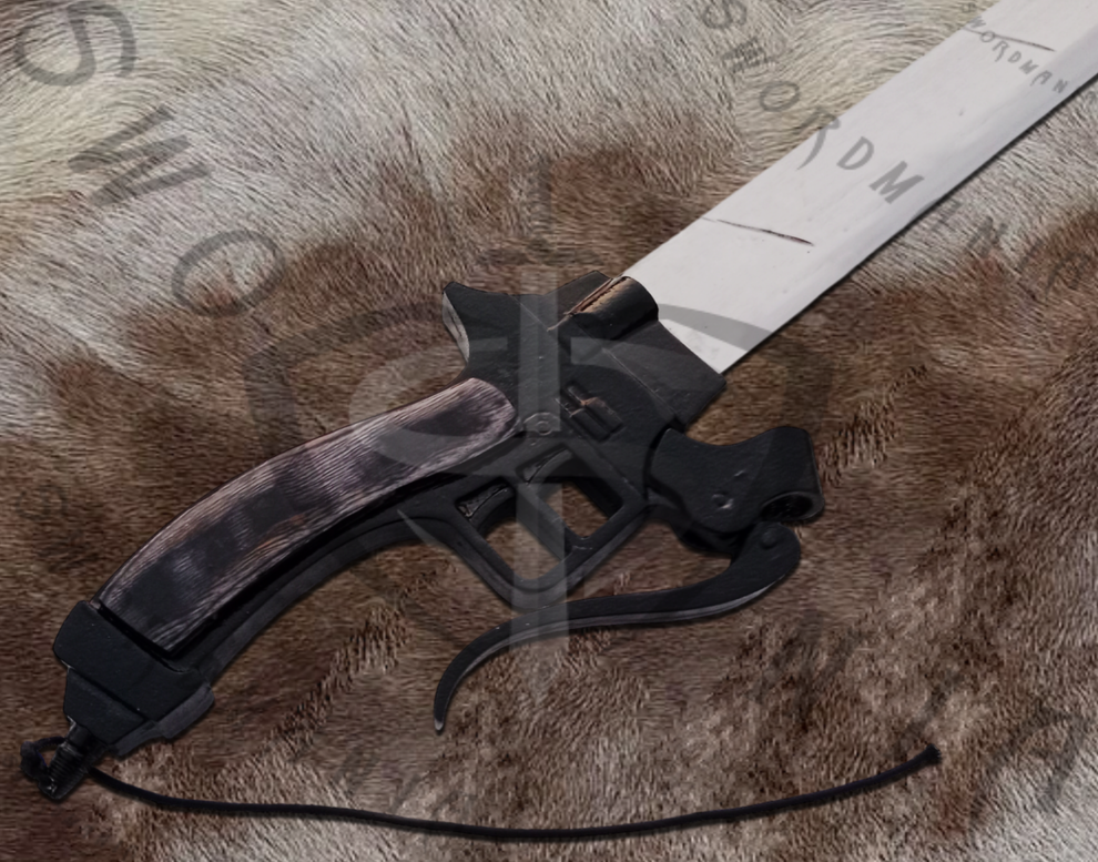 Blade Attacking Attack on Titan Gear Blade Ultrahard Swords of Eren Yeager with Plaque ...
