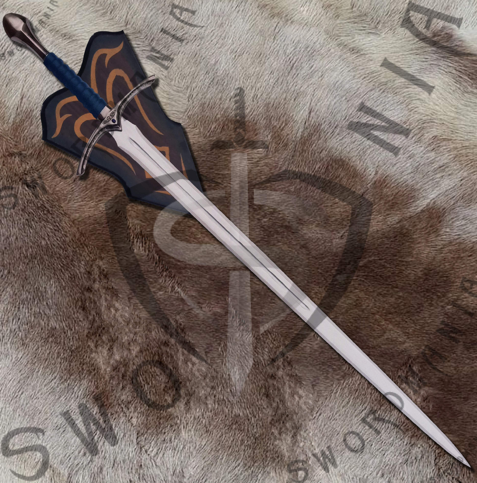 to display your cosplay replica of LOTR Glamdringl Sword, we offer a FREE wooden complimentary plaque with metal fittings that allow you to display your sword with pride at your home or office.