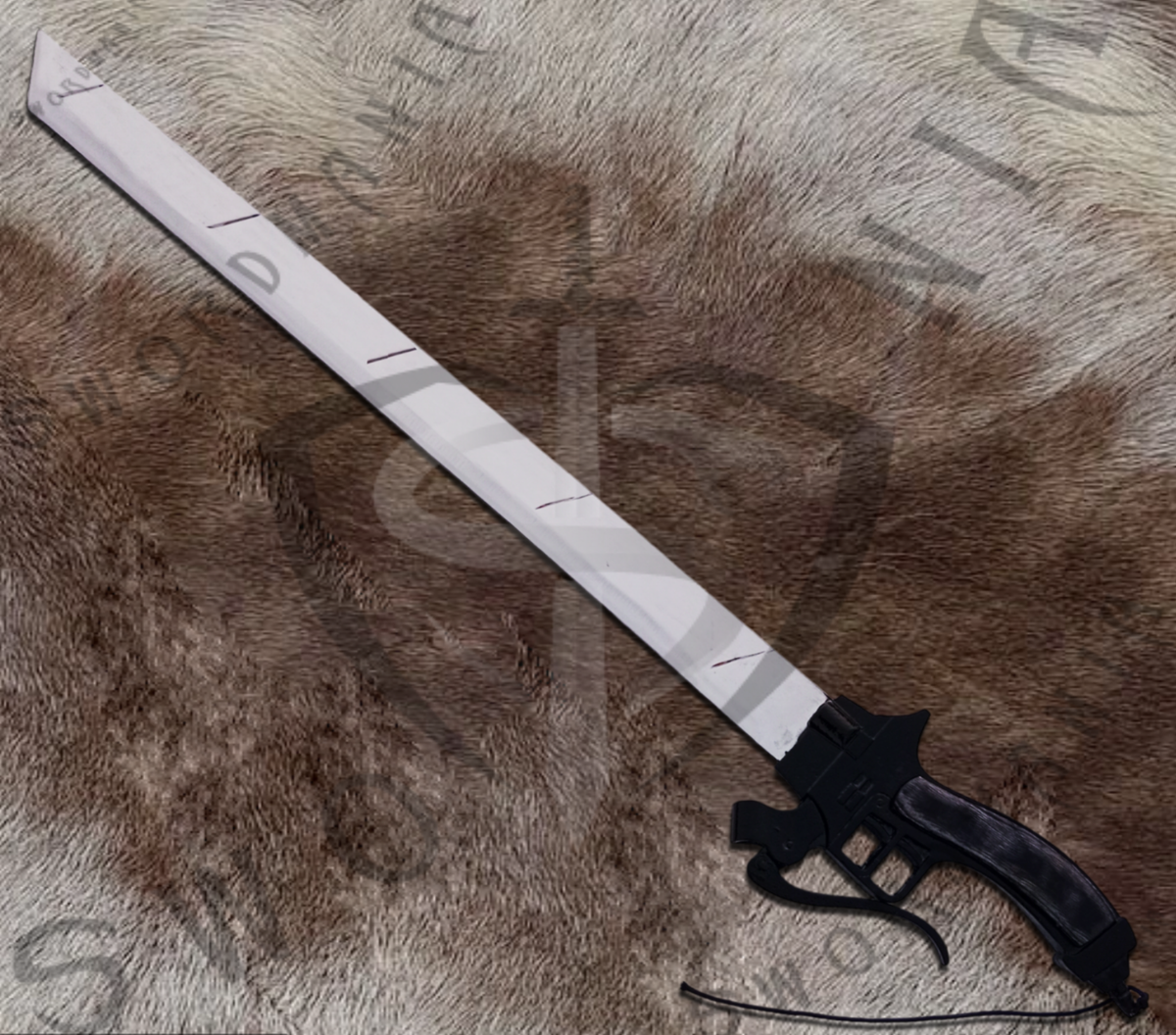 Blade Attacking Attack on Titan Gear Blade Ultrahard Swords of Eren Yeager with Plaque ...