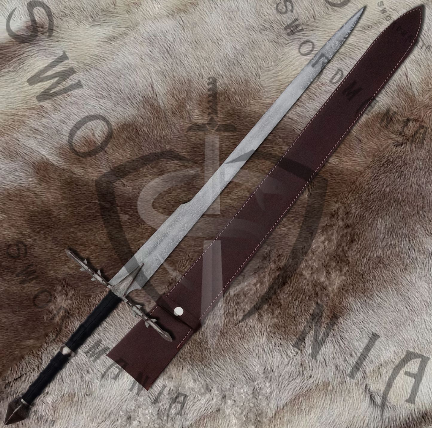 Ringwraith replica sword is handmade, hand forged full tang 45in full scale sword with a high polish finished blade that is edged and for its safety during carriage and cosplay, we offer a free complimentary sheath the high quality manufacturing of the sword of nazgul by expert swordsmiths at SWORDMANIA