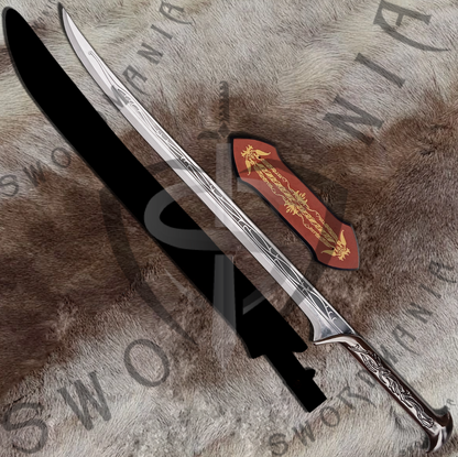 A complete set of Thranduil Sword of King Thranduil, a finely crafted sheath and a display plaque. Swordmania offers all of these in its replica of Hobbit Thranduil Sword of Thranduil , starting from just $79 with FREE shipping options available in some parts of USA, Canada & UK.