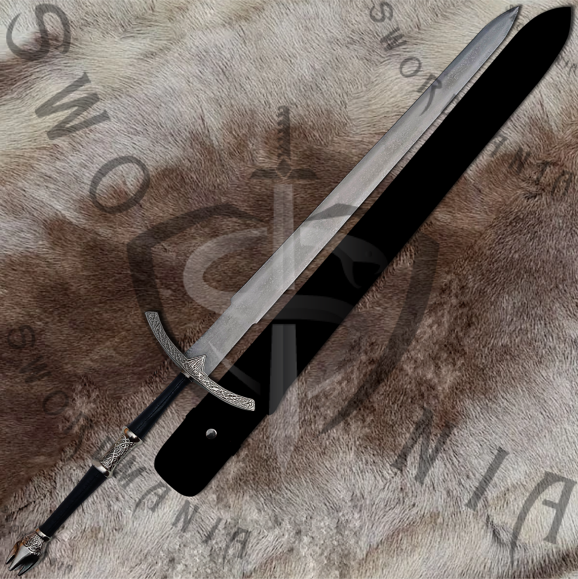 Witch King replica sword is handmade, hand forged full tang 45in full scale sword with a high polish finished blade that is edged and for its safety during carriage and cosplay, we offer a free complimentary finely crafted Sheath to perfectly couple the high quality manufacturing of the sword of Angmar by expert swordsmiths at SWORDMANIA