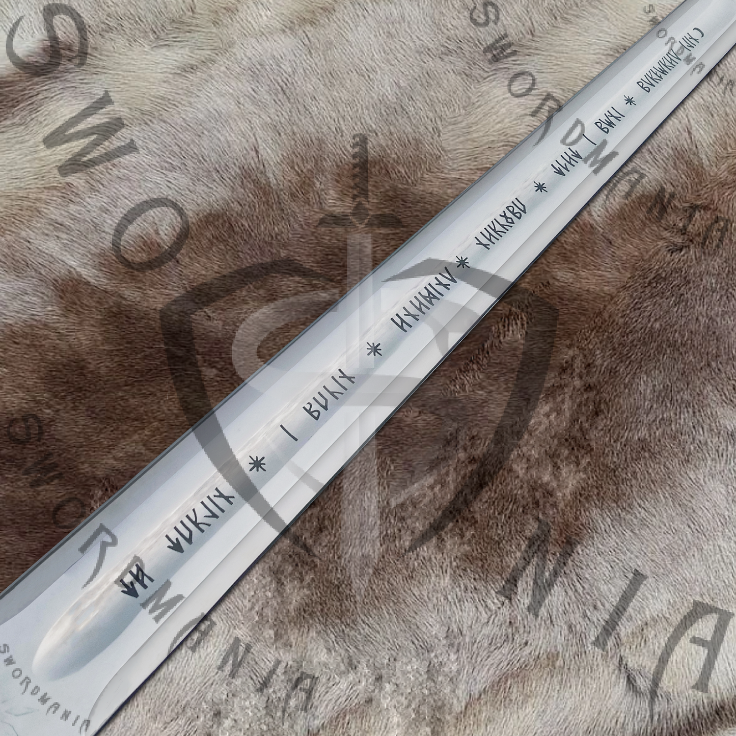 the blade of anduril sword is high gloss finish with fuller than contains elvish inscription saying Im Anduril, who was once Narsil The Sword of Eldenil.The slaves of Mordor shall fear from me.