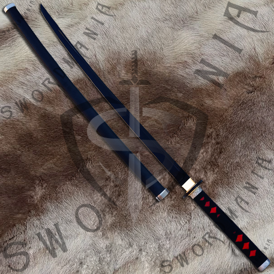 Demon Slayer Tanjiro Kamado Nichirin Sword with Plaque and Scabbard