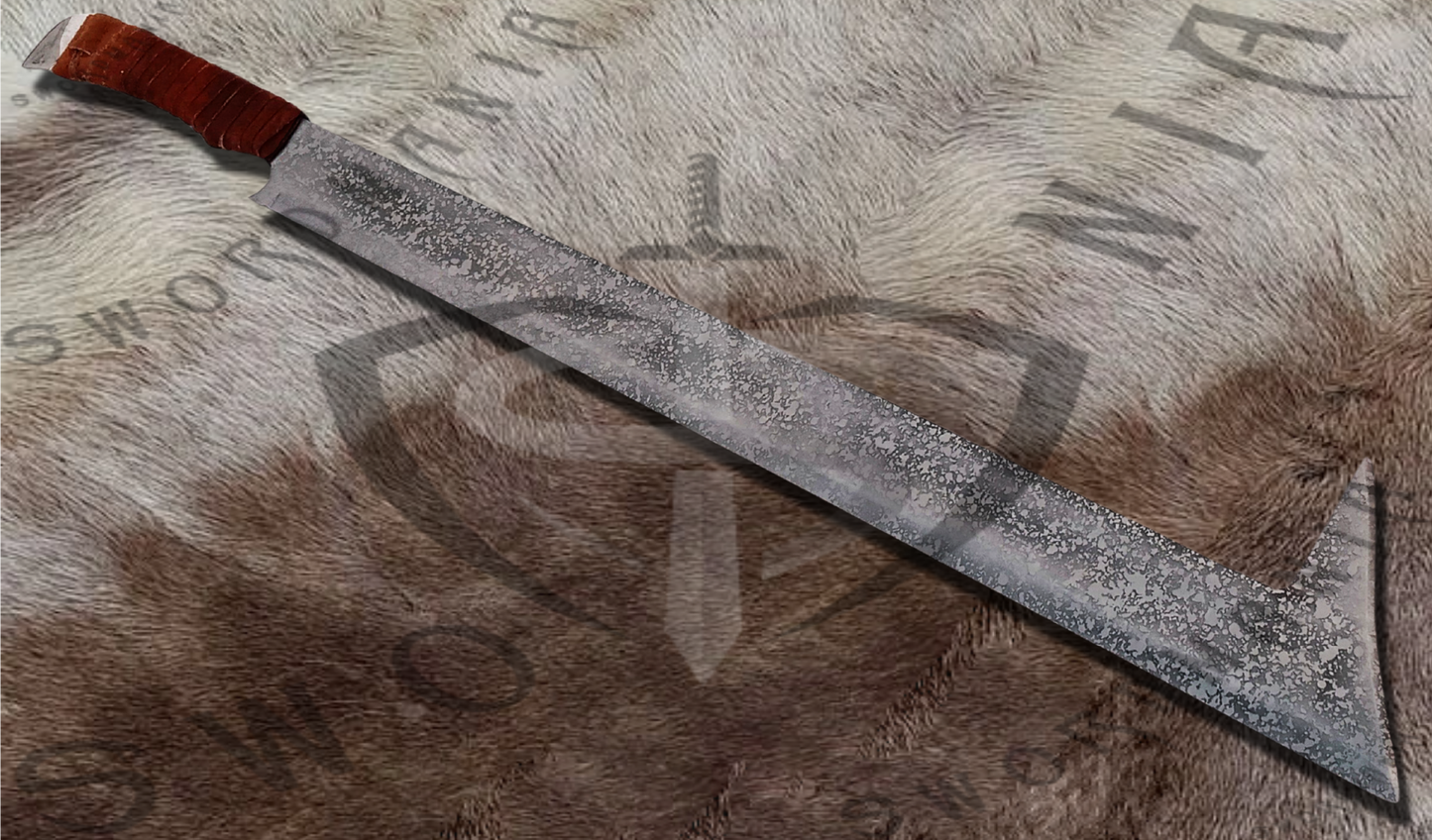 Uruk's sword is a balance sword with its 24-inch blade and 8-inch handle.With a perfectly weighted blade, it allows for precise strikes and unparalleled maneuverability. Whether leading hordes of orcs or representing their barbaric master Sauron The Evil Eye, this sword remains a resilient companion. 