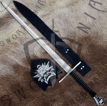 Witcher Geralt's Viper Steel Sword with Wall Plaque and Scabbard-SM977