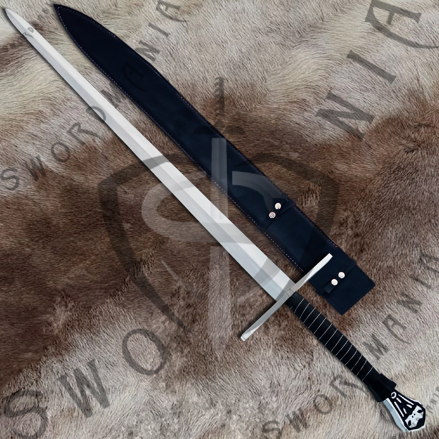 Witcher Geralt's Viper Steel Sword with Wall Plaque and Scabbard-SM977