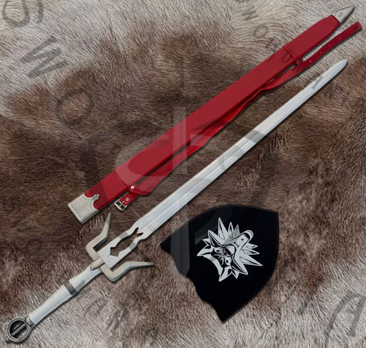 Witcher Ciri's Zireael Silver Sword with Wall Plaque and Scabbard-SM980