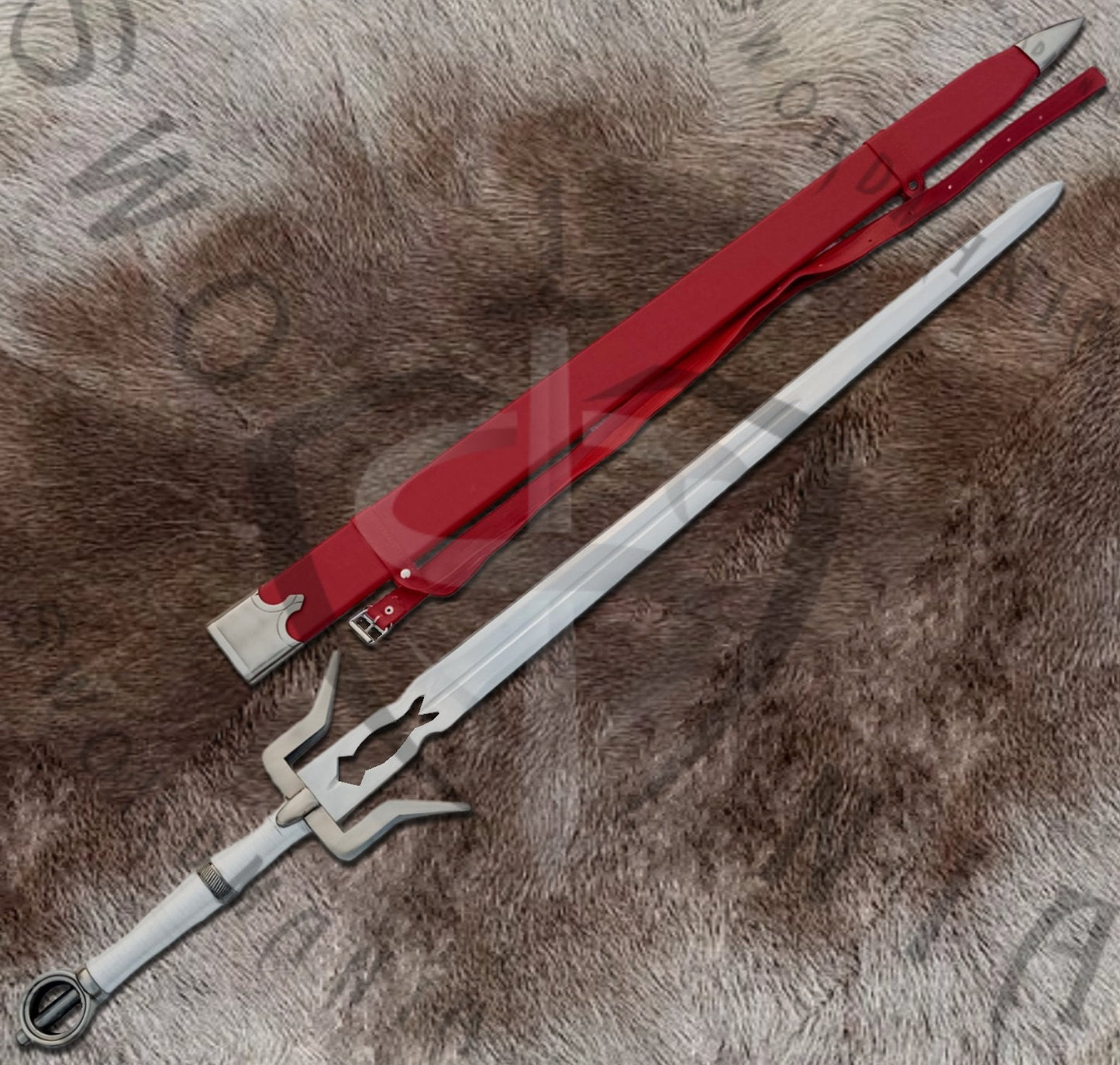 Witcher Ciri's Zireael Silver Sword with Wall Plaque and Scabbard-SM980