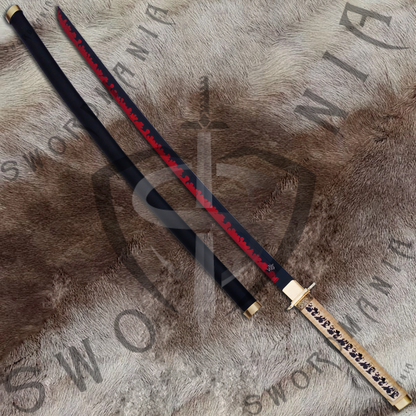 Demon Slayer Tsugikuni Yoriichi Nichirin Sword with Plaque and Scabbard